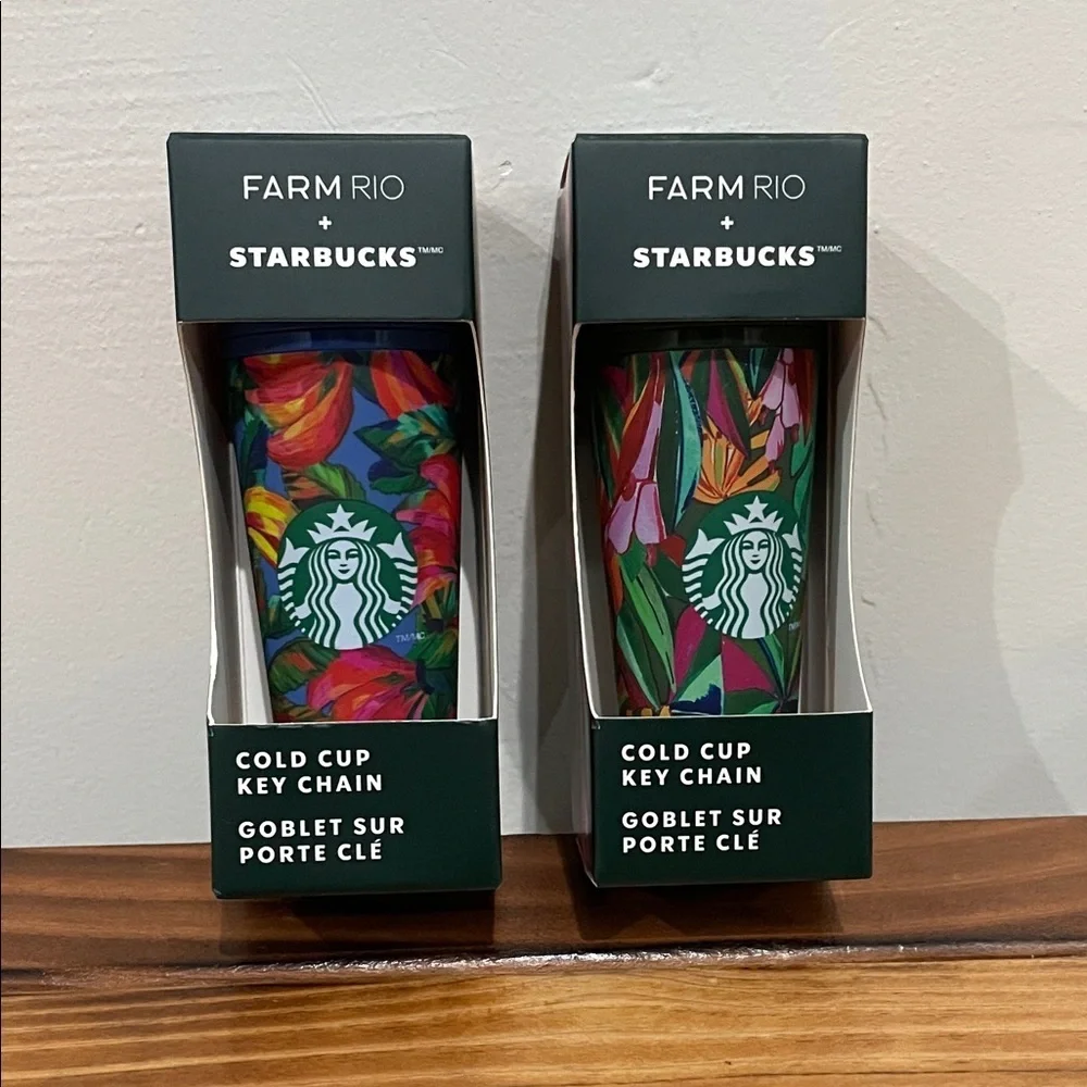 NWT Starbucks × Farm Rio Key Chain Bundle Of 2